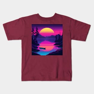 Synthwave lake Kids T-Shirt